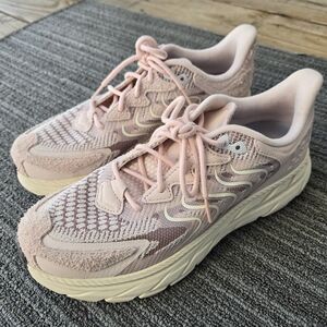 Hoka Clifton Suede Shoes In Cosmic Pearl / Galaxy